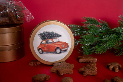 Santa 90 Grs.: Galletas navideñas artesanales con aroma a canela, elaboradas con receta familiar y guardadas en exclusivos tarros vintage DÜKROSS.