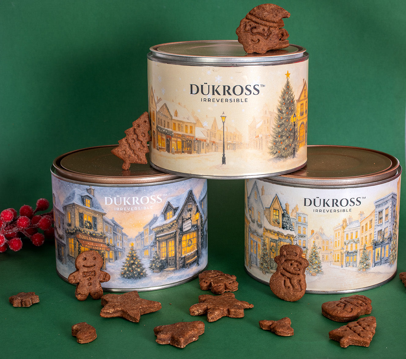 Winter Cookies 500 Grs.: Galletas navideñas artesanales con aroma a canela, elaboradas con receta familiar y guardadas en exclusivos tarros vintage DÜKROSS.